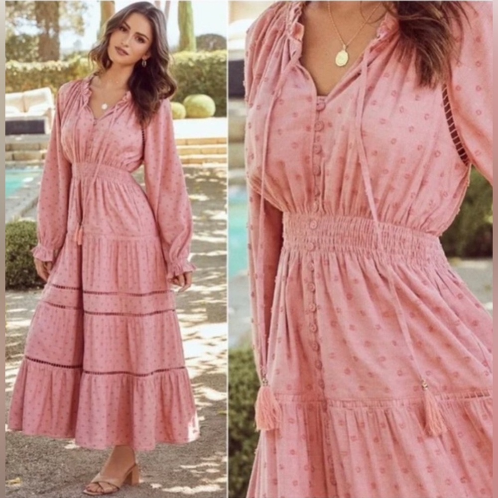 Vici Pink Long Sleeve Dress